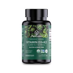 PlantFusion Organic Vegan Vitamin D3 + K2 Capsules