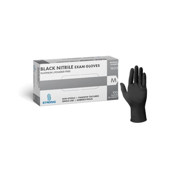 Black Nitrile Exam Gloves - Powder Free