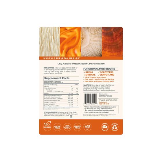 MYCO CLINIC Musculoskeletal Health Mushroom Gummies 60 ct | Lhasa OMS