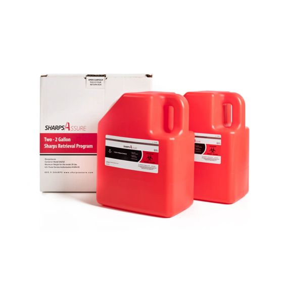 Alcedo Sharps Container for Home Use 2 Gallon 2-Pack Biohazard Nee