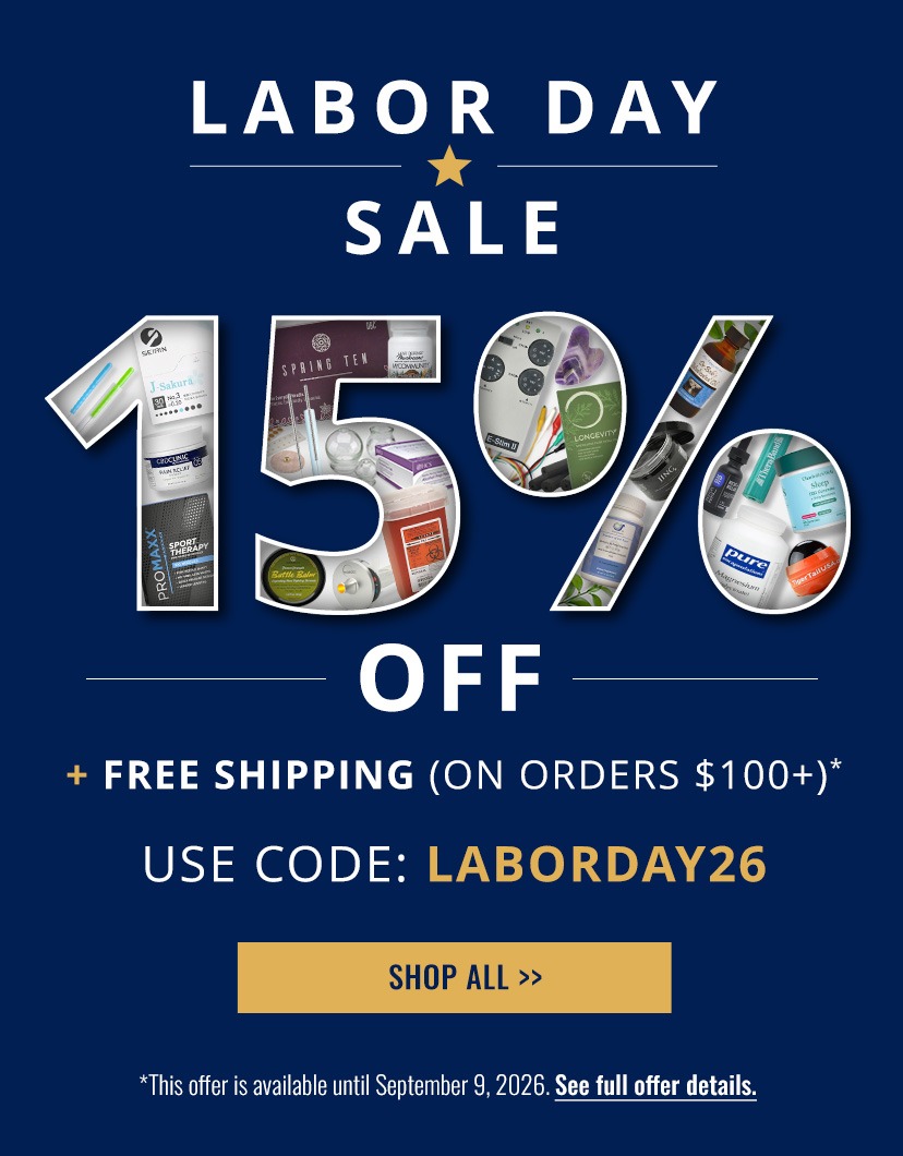NOW THRU SEPTEMBER 9TH
    LABOR DAY SALE

      15% OFF

      PLUS, FREE SHIPPING* 
      (on orders $150+)

      USE CODE: LABORDAY26
