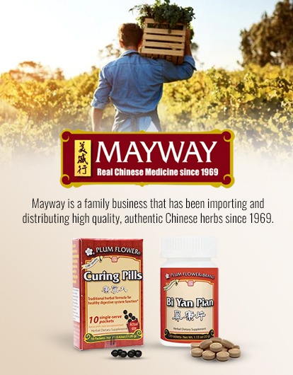 MAYWAY
      Mayway is a family business that has been importing and distributing high quality, authentic Chinese herbs since 1969. 
